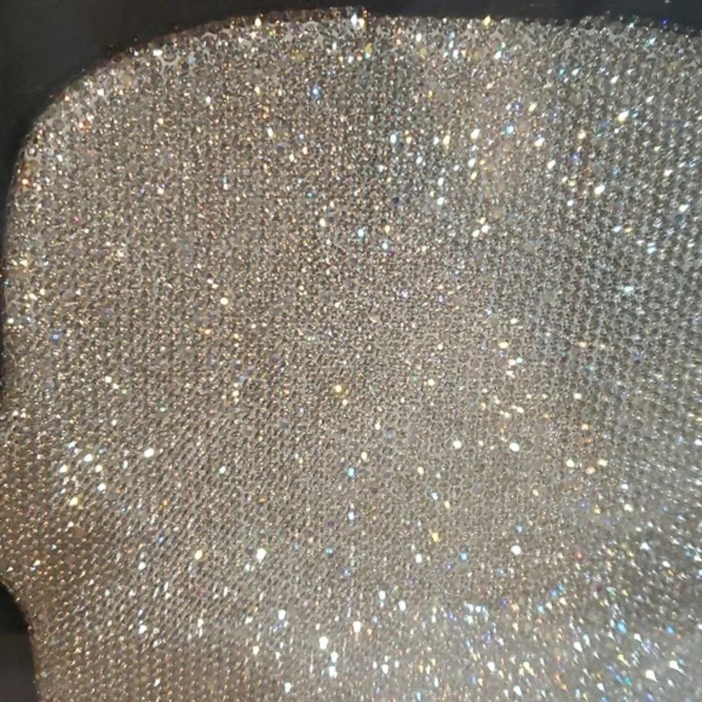 5X magnification Glitz Glam blinged crystal rhinestone hefty handheld mirror new
